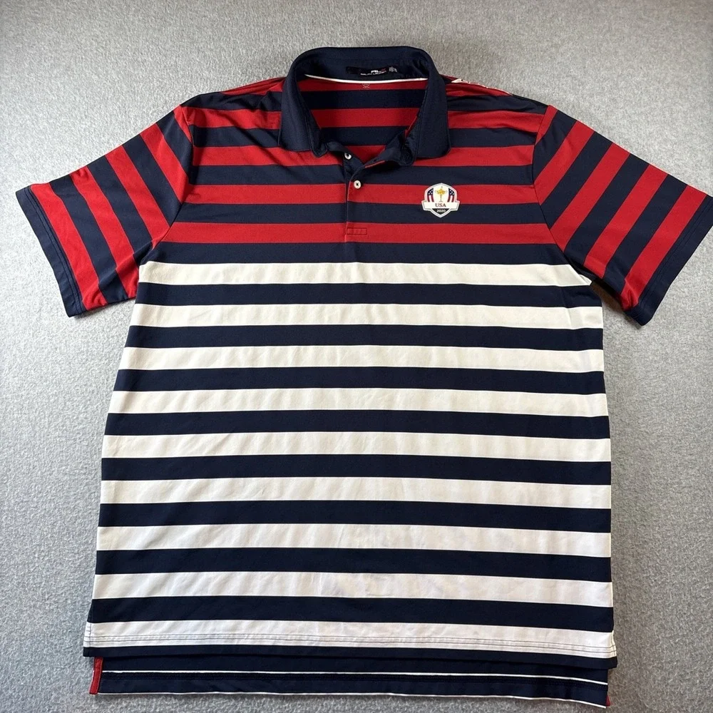 Ralph Lauren RLX Golf Polo (Lot Of 2) Sz XXL Men's USA 2016, 2020 Striped
